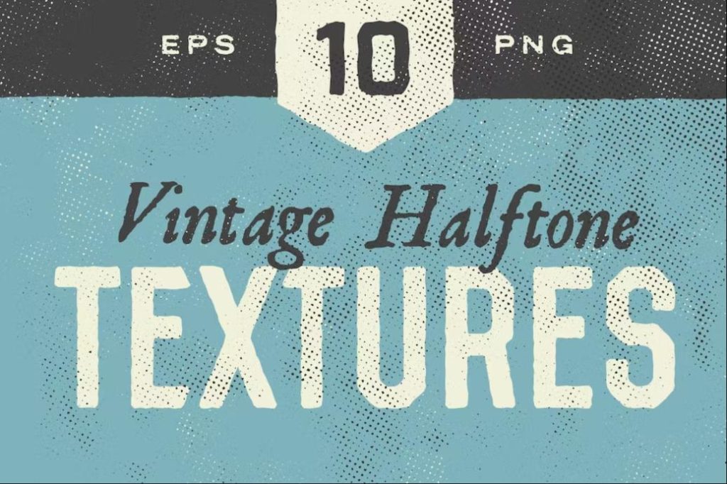 10 Vintage Halftone Textures Pack