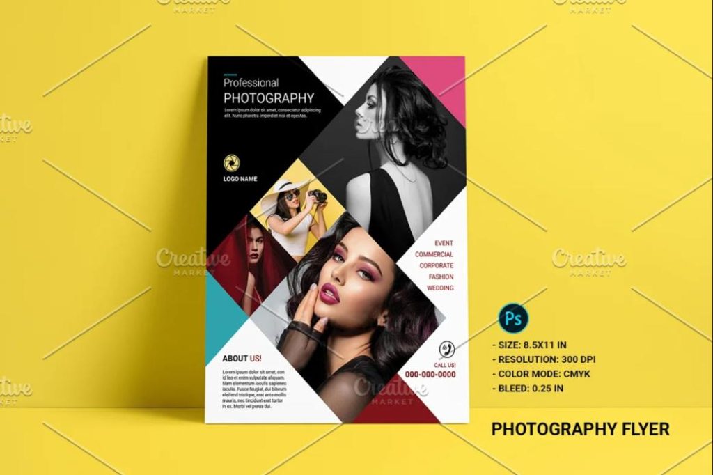 A4 Photographer Marketing Flyer Design