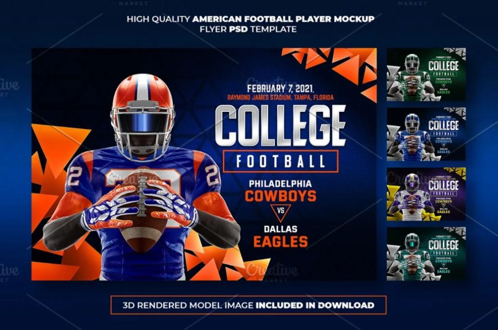 College Football Game Flyer Design
