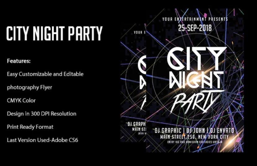 Editable City Night Flyer Design