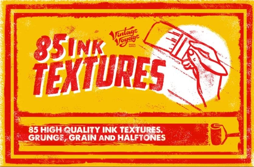 Inky and Halftone Textures Pack