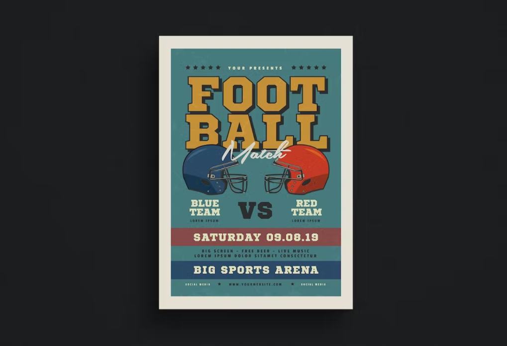 Vintage Football Flyer Design