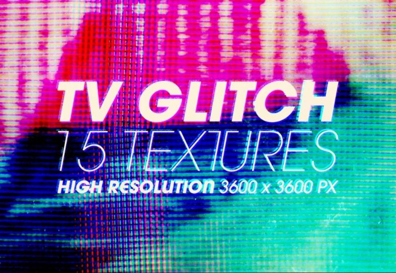 15 TV Glitch Textures Set