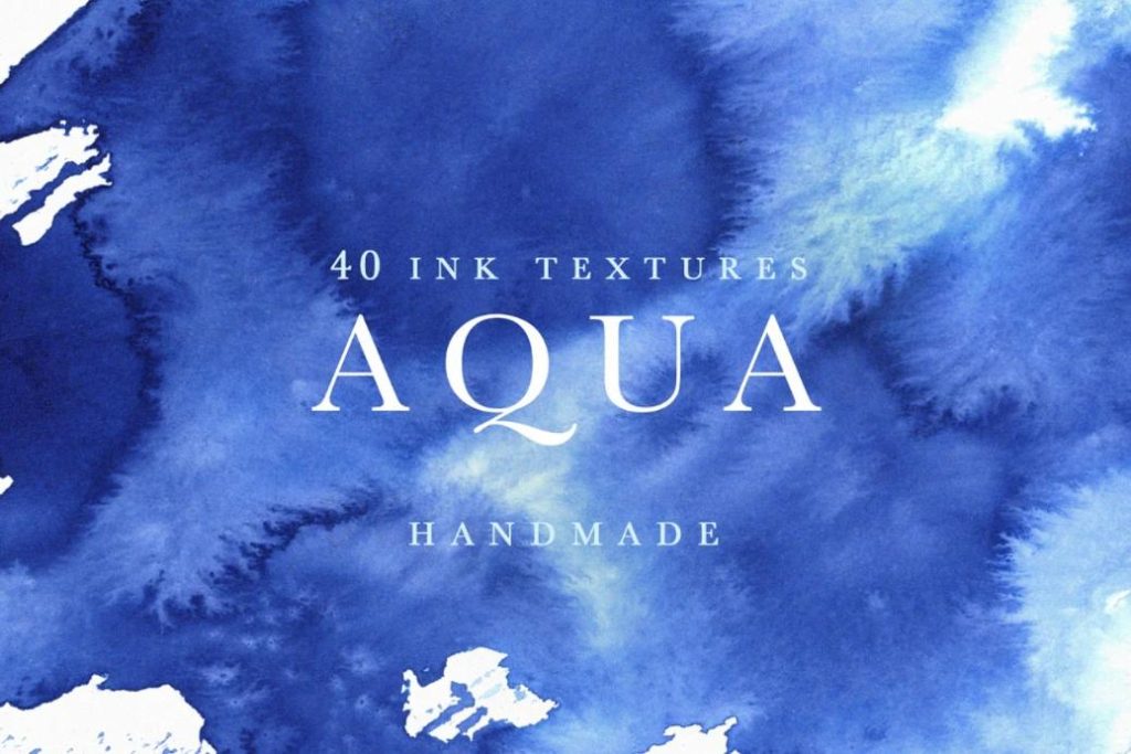 40 Aqua Ink Textures Set