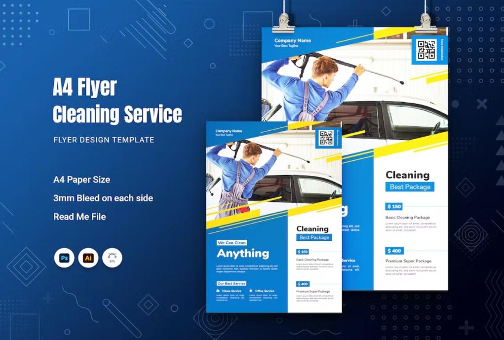 A4 Cleaning Service Poster Design