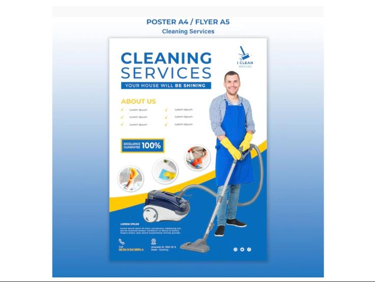 A4 Cleaning Services Flyer Design