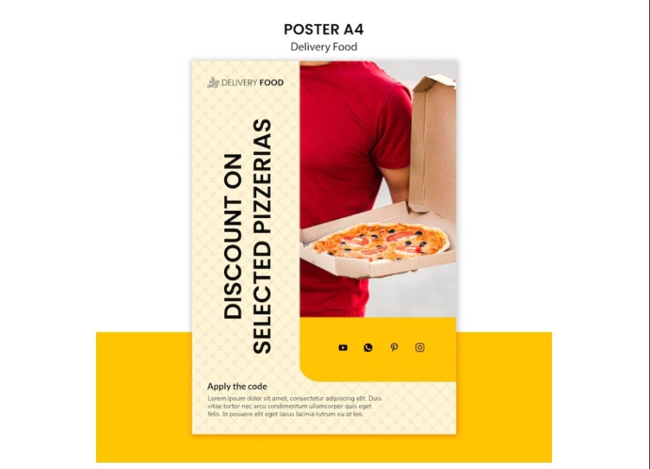 A4 Delivery Food Poster Design
