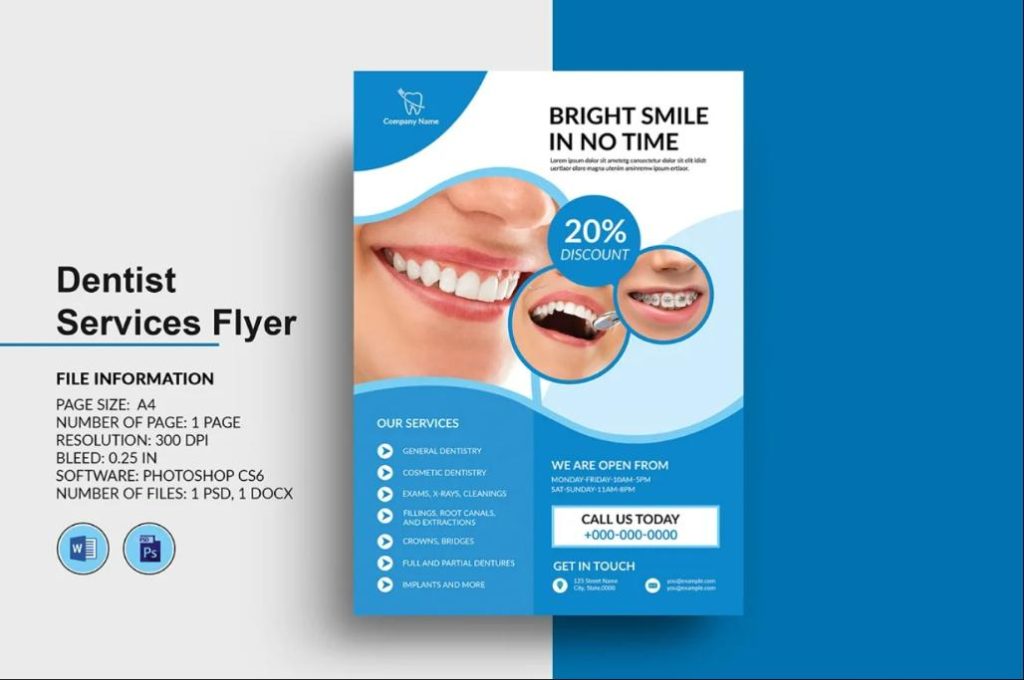 A4 Dentist Flyer Design