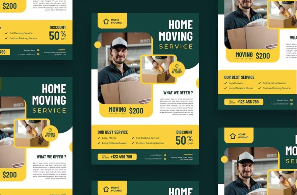 A4 Home Moving Flyer Design