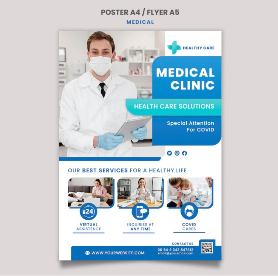 A4 Medical Clinic Poster Design