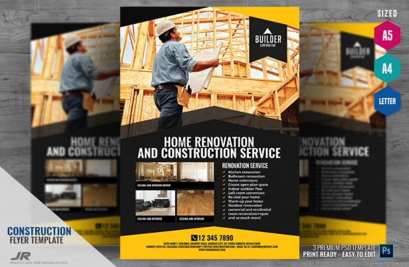 A4 and A5 Construction Services Flyer