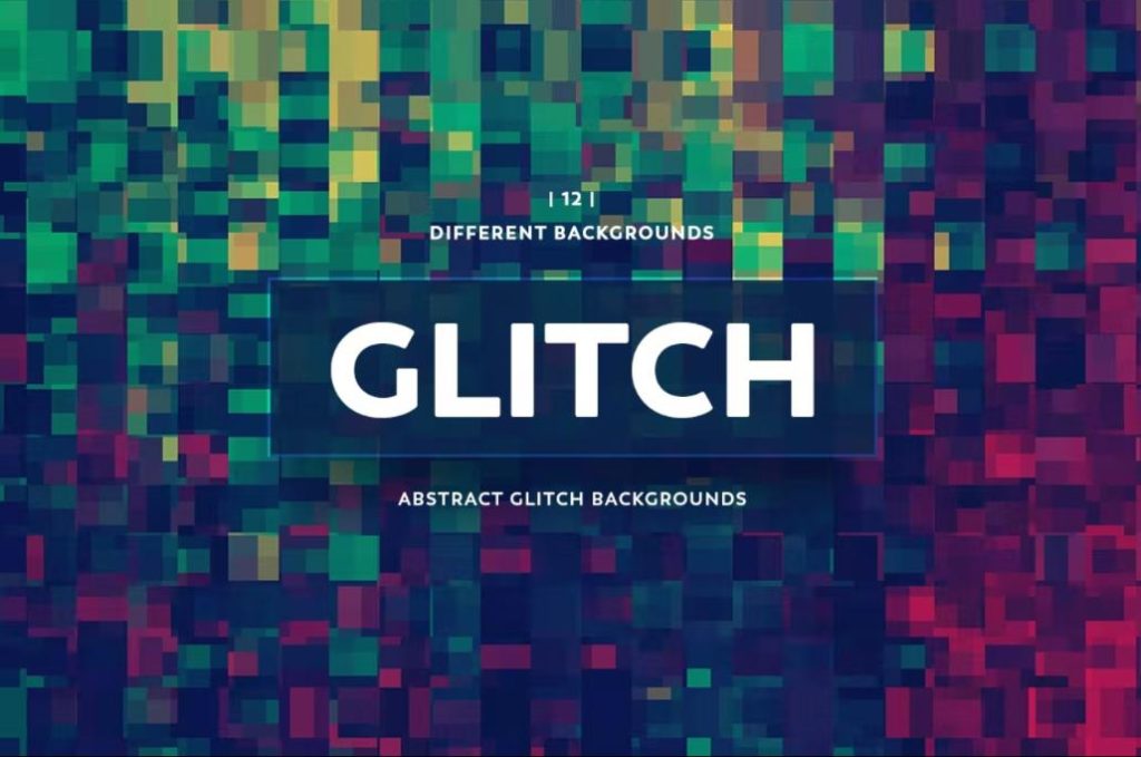 Abstract Glitch Backgrounds Set