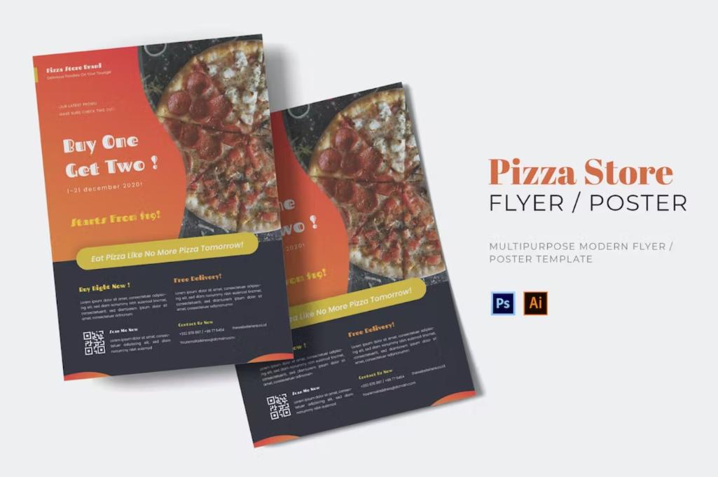 Ai and PS Pizza flyer