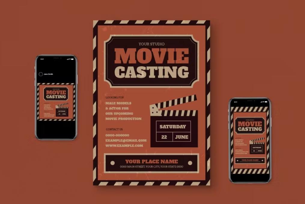 Ai and PSD Movie Casting Call Flyer