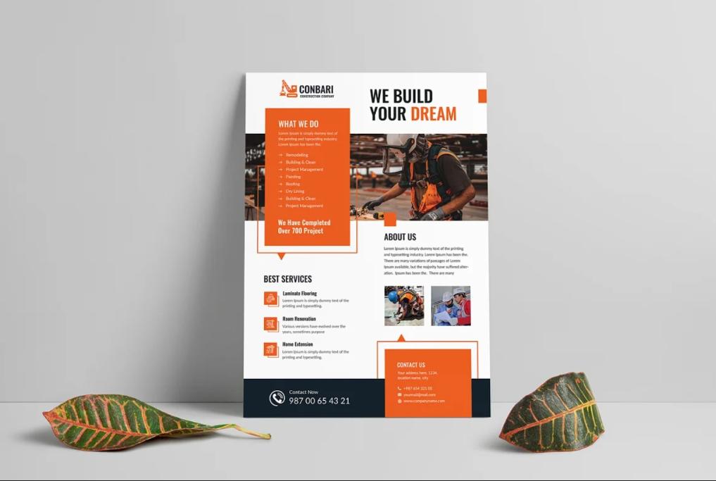 Clean Construction Flyer Template