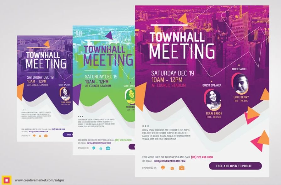 Colorful Townhall Meeting Flyer