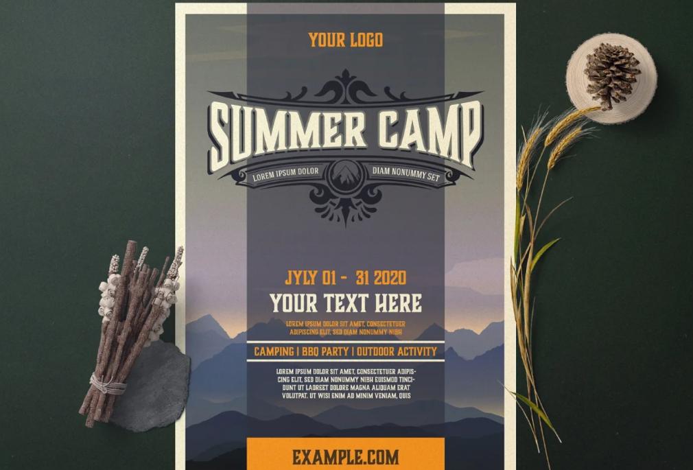 Customizable Summer camp flyer