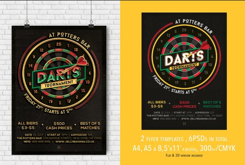 Darts Game Ad Flyer Design