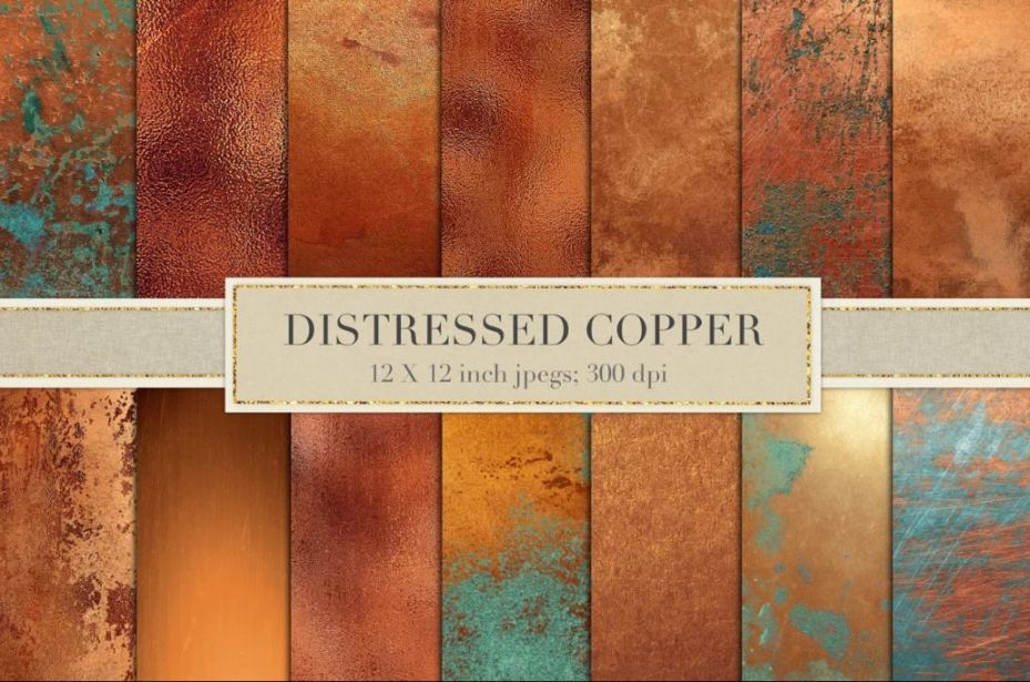 Distressed Copper Textures Set