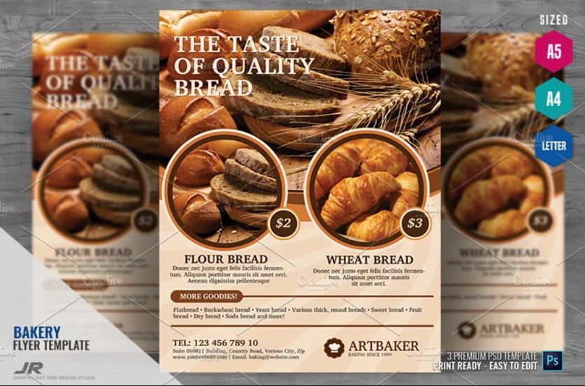 Editable Bakery Ad Flyer Template