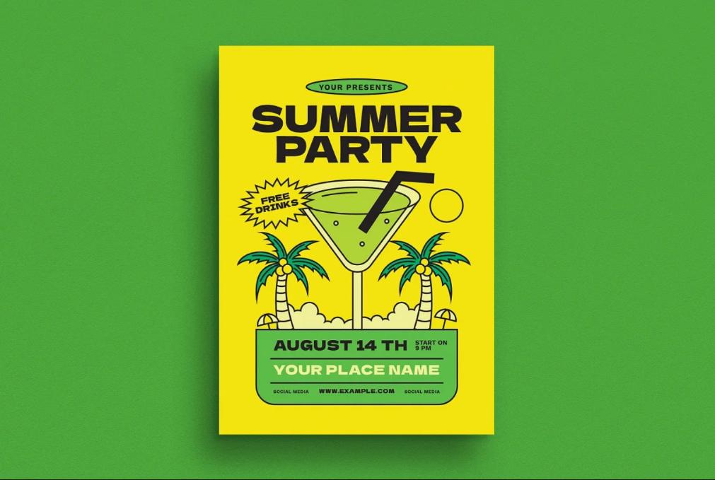 Editable Summer Party Flyer Template