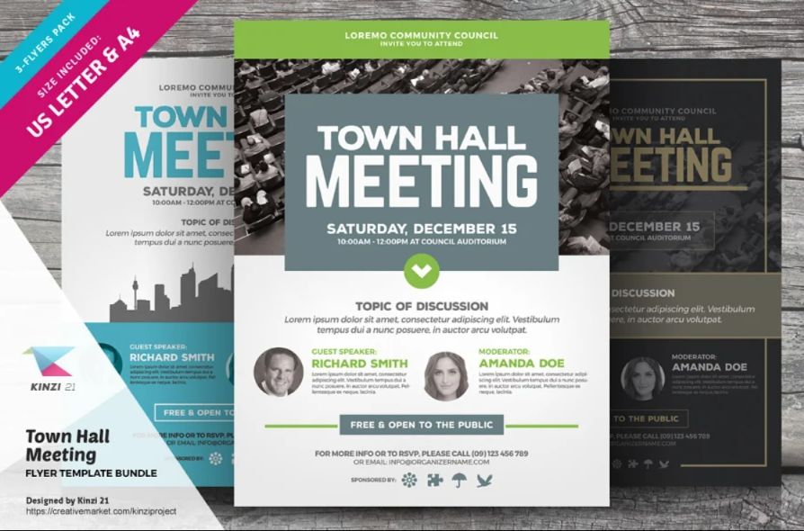 Editable Town Hall Meeting Flyer