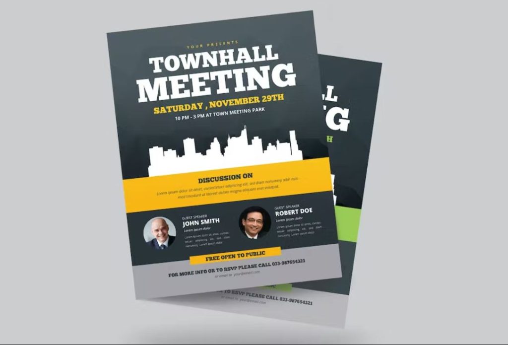 Editable Townhall Meeting Flyer Design