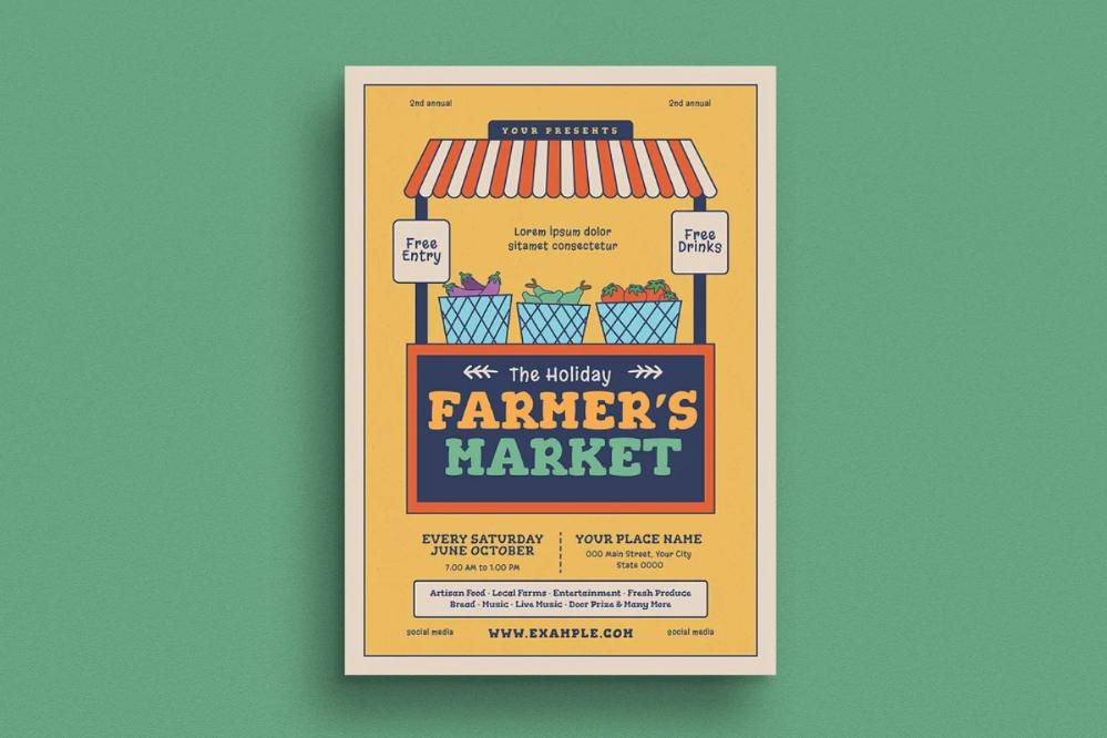 Farmers Vegetable Market Flyer Design