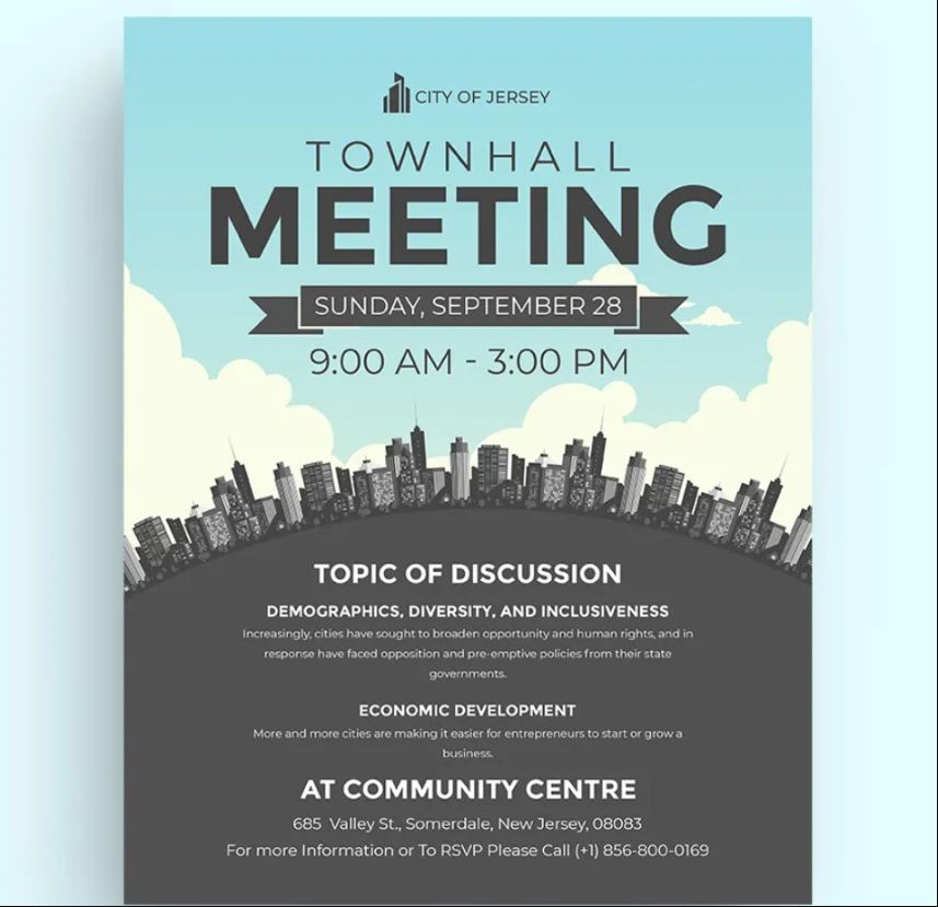 Free City Hall Meeting Flyer Design