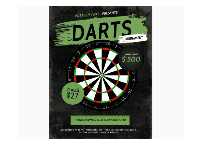 Free Darts Game Flyer