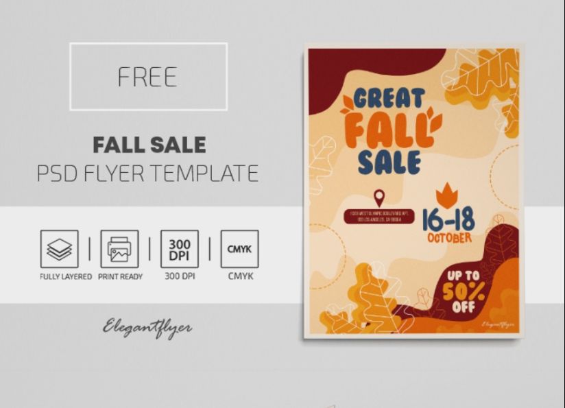 Free Fall Sale Poster Design