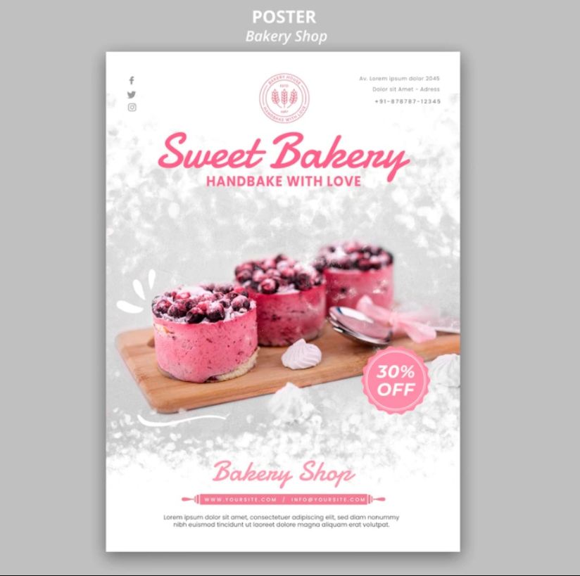 Free Minimal Bakery Flyer Design