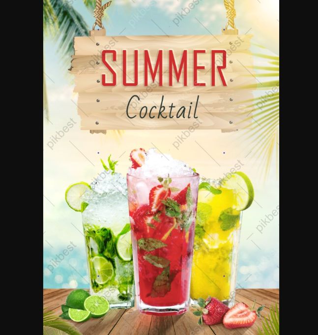 Free Summer Cocktail Poster