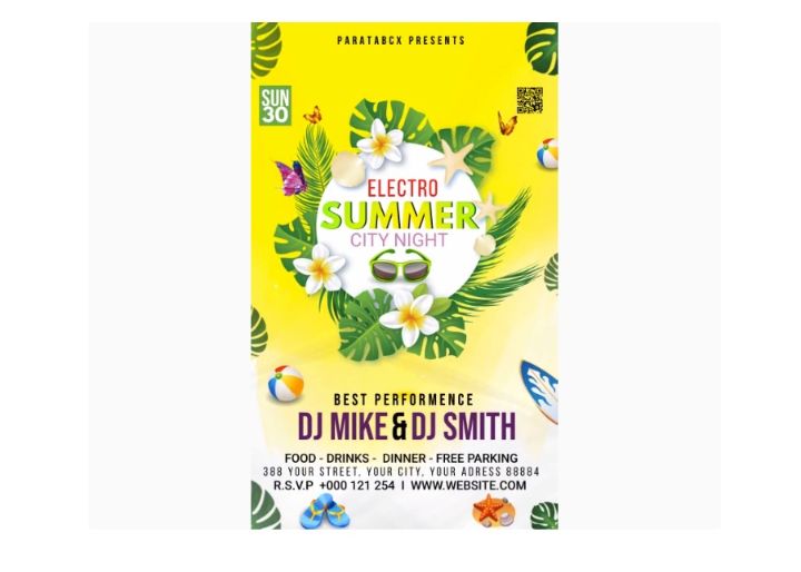 Free Summer Party Poster Design