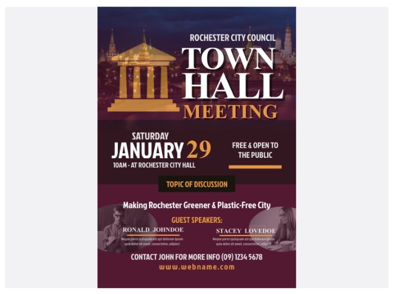 Free Townhall Meeting Flyer Design