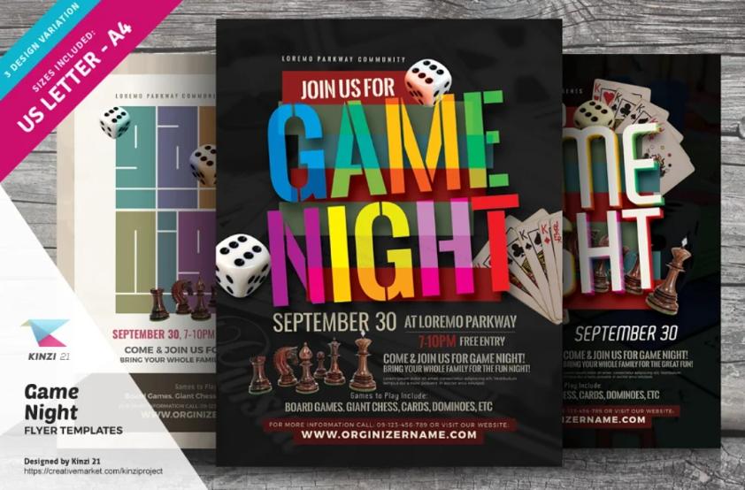 Game Night Flyer Template Set