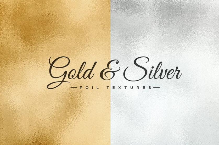 Gold and Silver Foil Textures Set