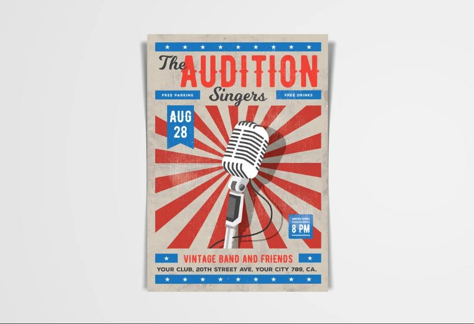 Grunge Audition Poster Design