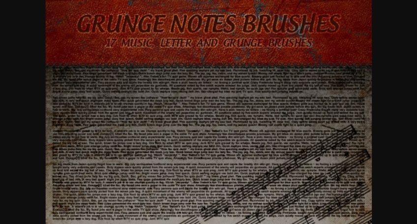 Grunge Music Notes Brushes