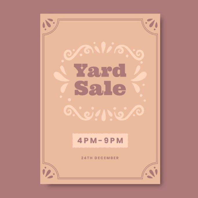 Hand Drawn Vintage Yard Sale Poster 