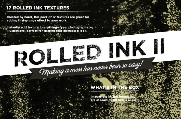 High Quality Rolled Ink Textures Set
