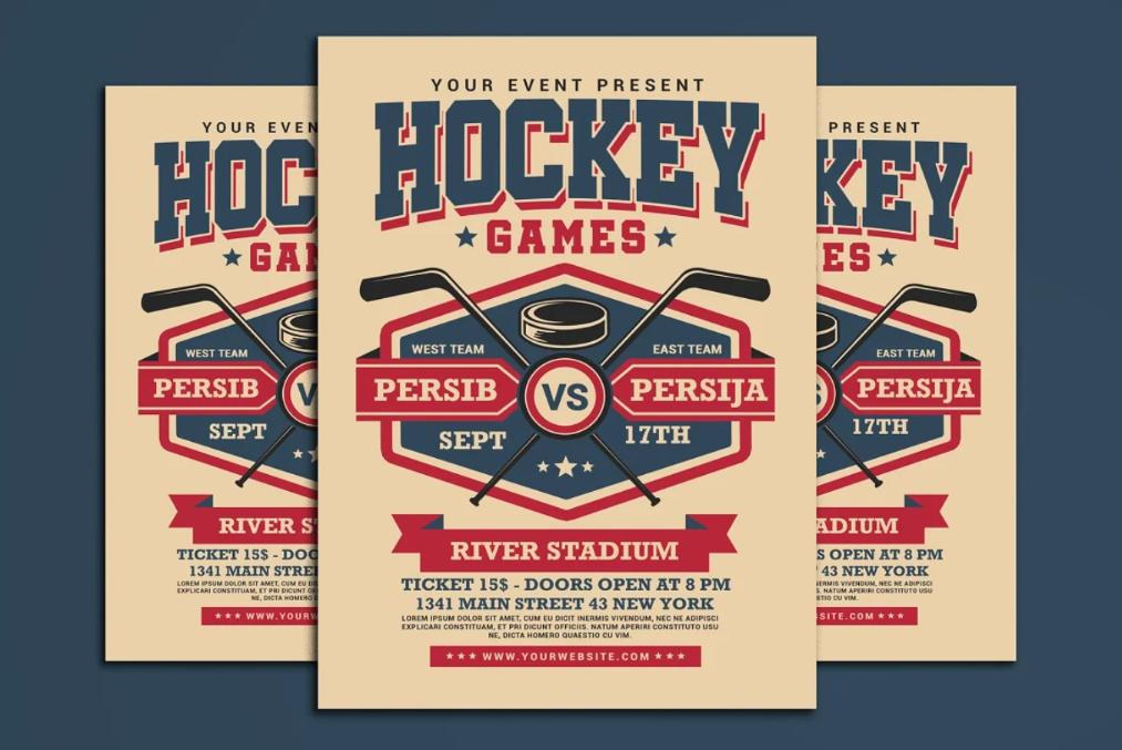 Ice Hockey Championship Flyer Design