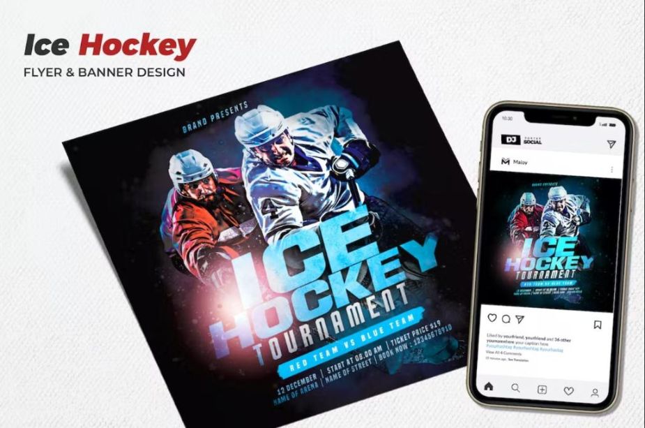 Ice Hockey Flyer and Banner