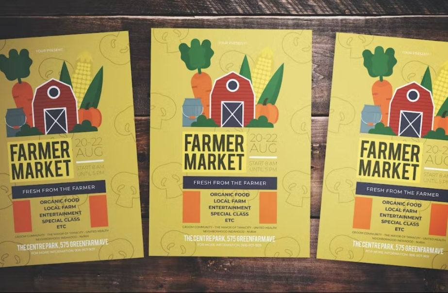 Layered Farmer Market Flyer Design