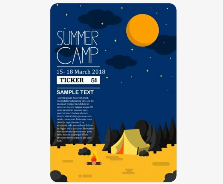 Minimal Summer Camp Flyer Design