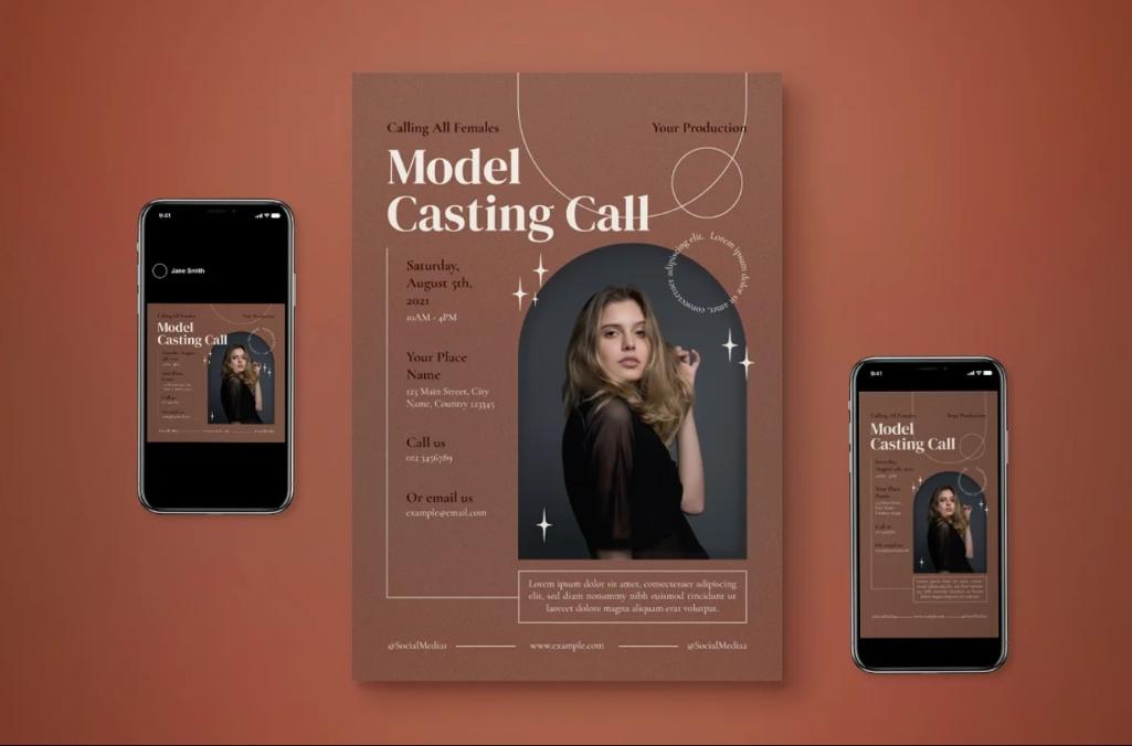 Model Casting Call Promotion Set