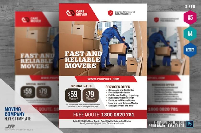 Movers and Logistics Flyer Template