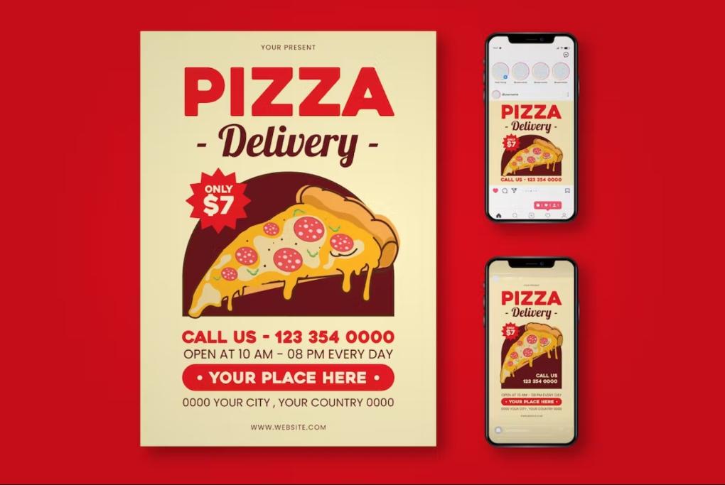 Pizza Delivery Promotional Set