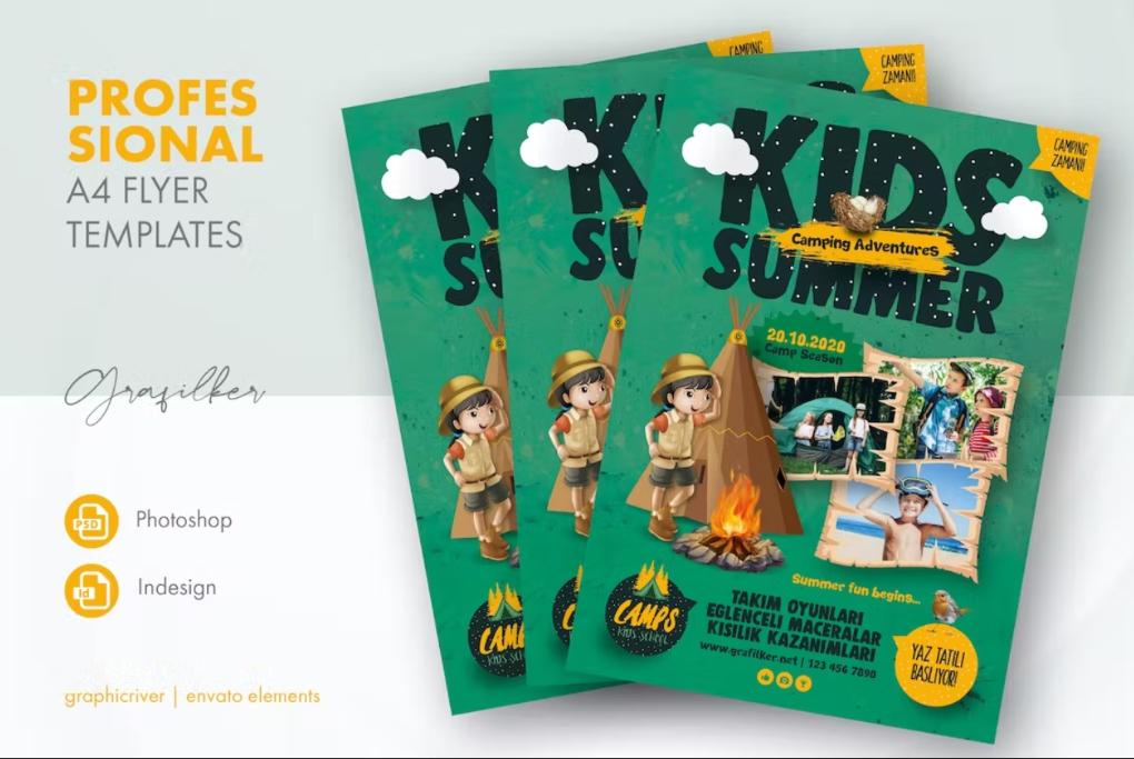 Professional Kids Camp Flyer Design