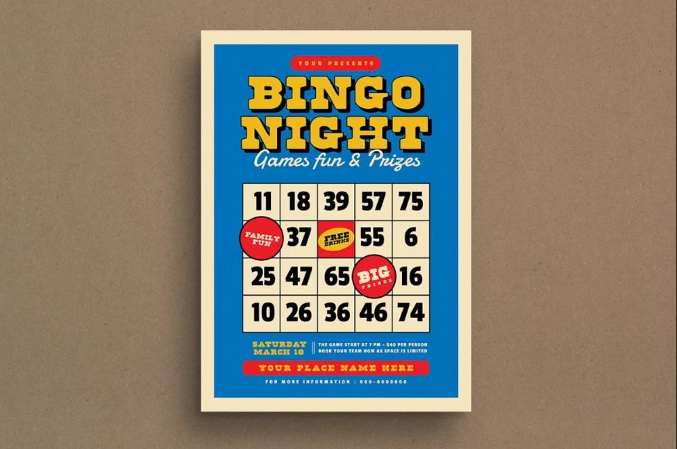 Retro Bingo Night Flyer Design